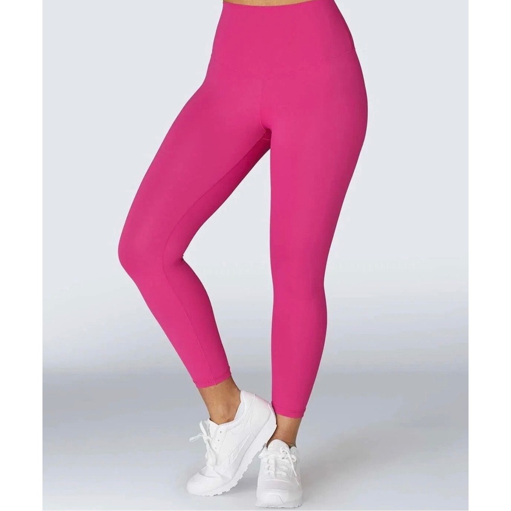 SHEFIT Pink High Waisted Diamond Jacquard Athletic Leggings Womens 24 Inseam XS